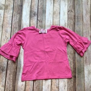 Just Couture Pink Ruffle Sleeve Top